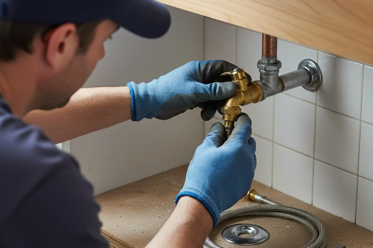 Shutoff valve and fitting work during Burst Pipe Repair in Belknap
